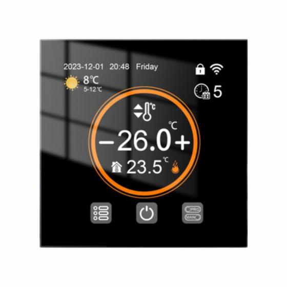 Termostat ultrasmart negru lcd si senzor sapa vth t500b buc